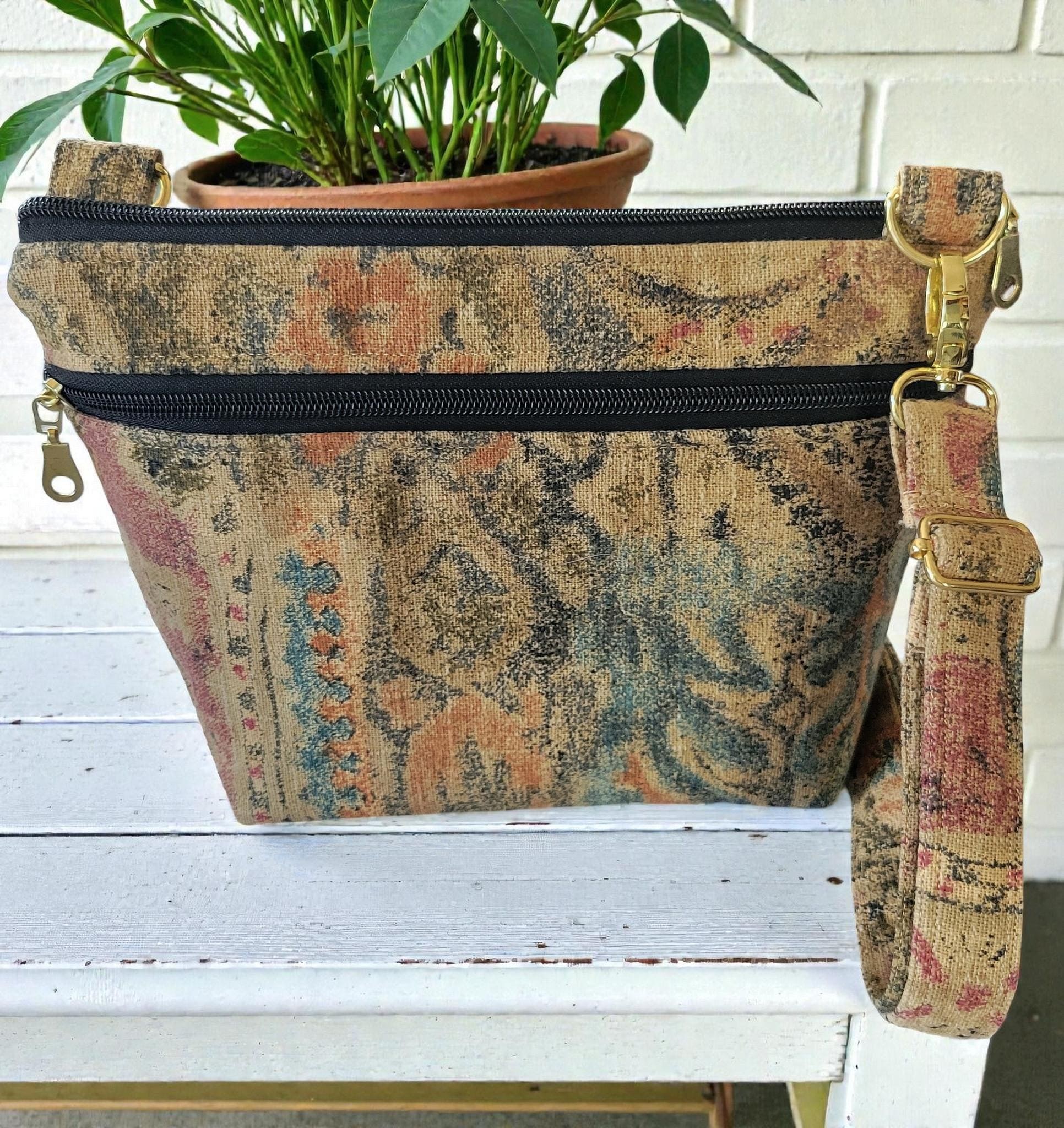 Boho Tapestry Crossbody Bag, Adjustable Strap Purse, Carpet Bag Style, Vintage Inspired, view 10