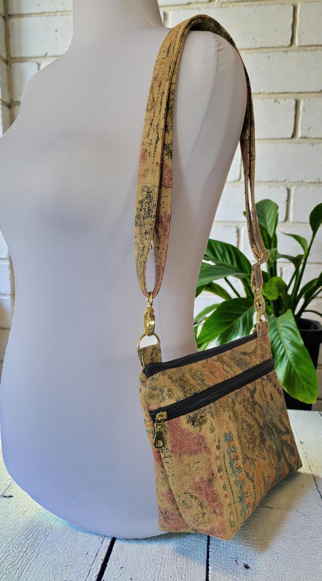 Boho Tapestry Crossbody Bag, Adjustable Strap Purse, Carpet Bag Style, Vintage Inspired, view 11