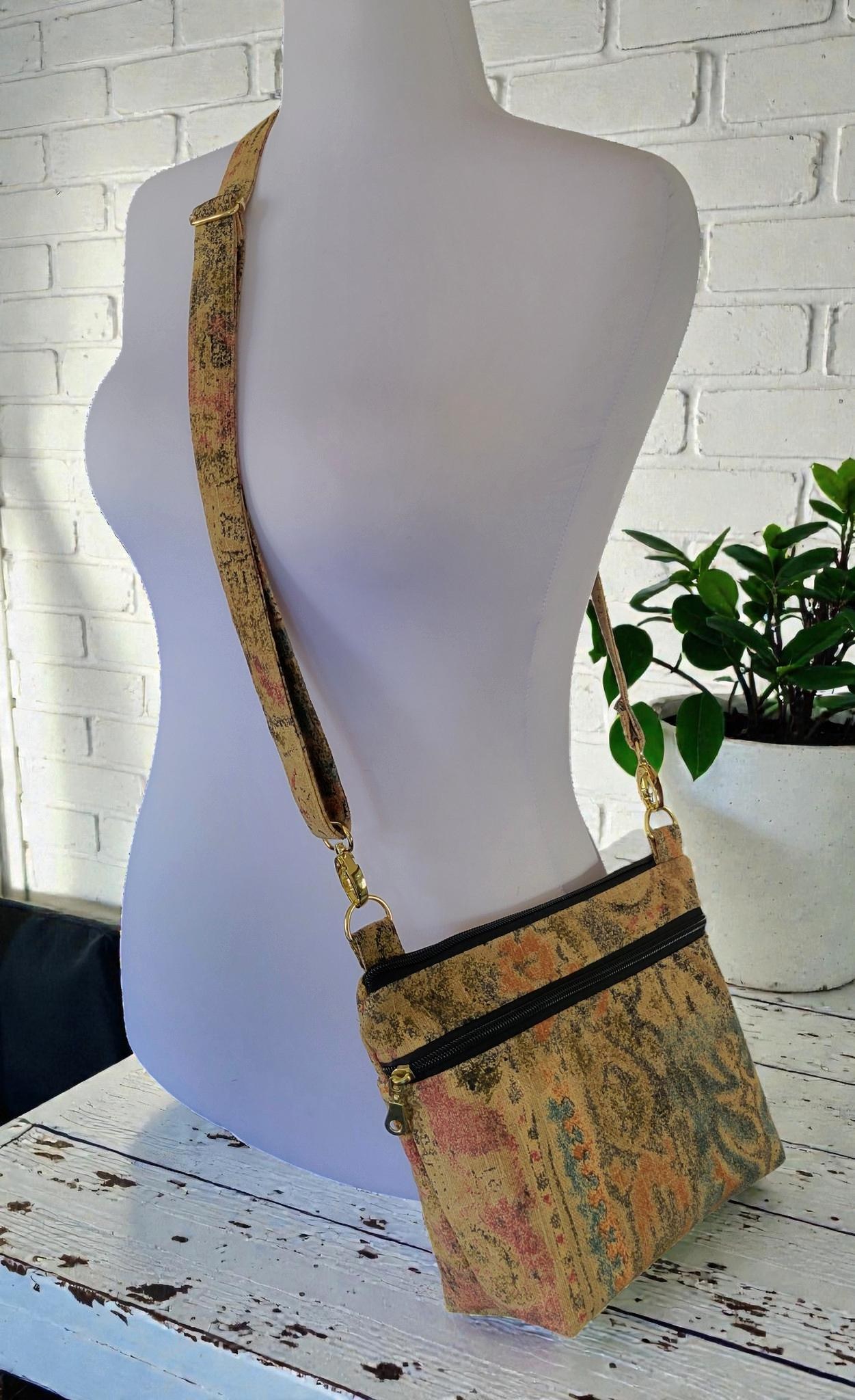 Boho Tapestry Crossbody Bag, Adjustable Strap Purse, Carpet Bag Style, Vintage Inspired, view 12