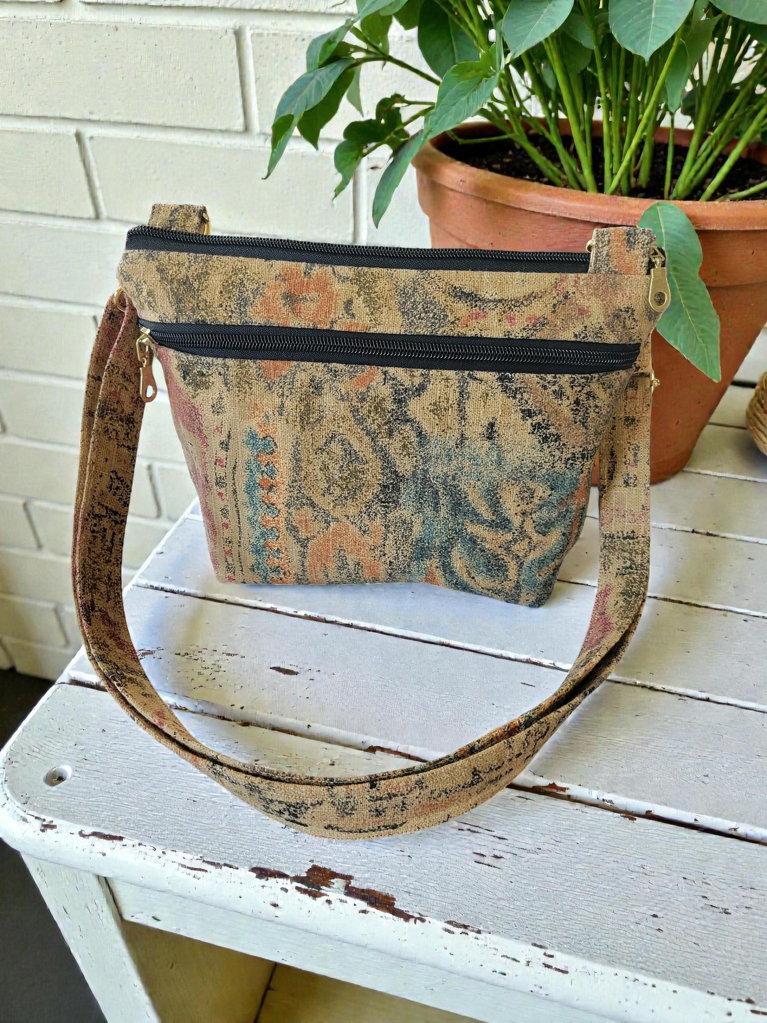 Boho Tapestry Crossbody Bag, Adjustable Strap Purse, Carpet Bag Style, Vintage Inspired, view 15