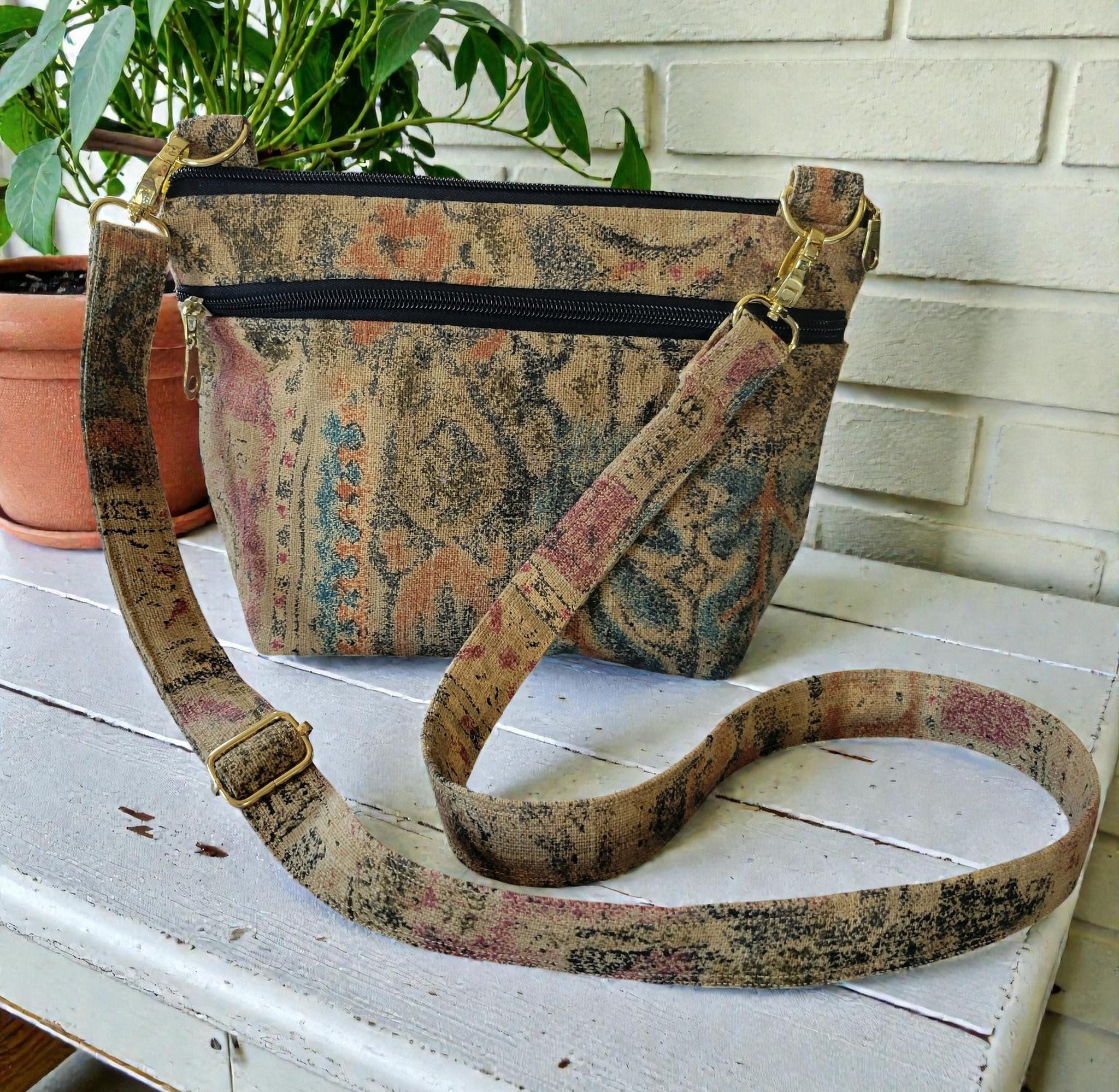 Boho Tapestry Crossbody Bag, Adjustable Strap Purse, Carpet Bag Style, Vintage Inspired, view 17