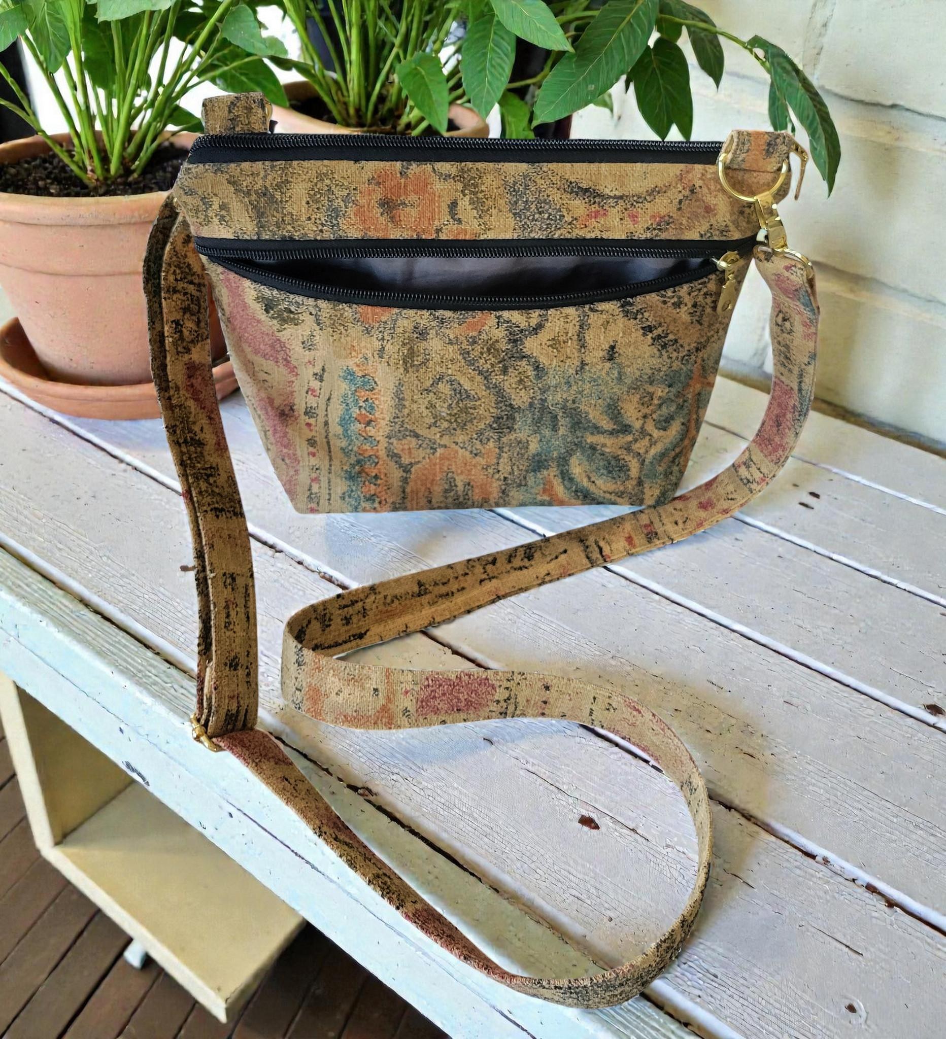 Boho Tapestry Crossbody Bag, Adjustable Strap Purse, Carpet Bag Style, Vintage Inspired, view 9