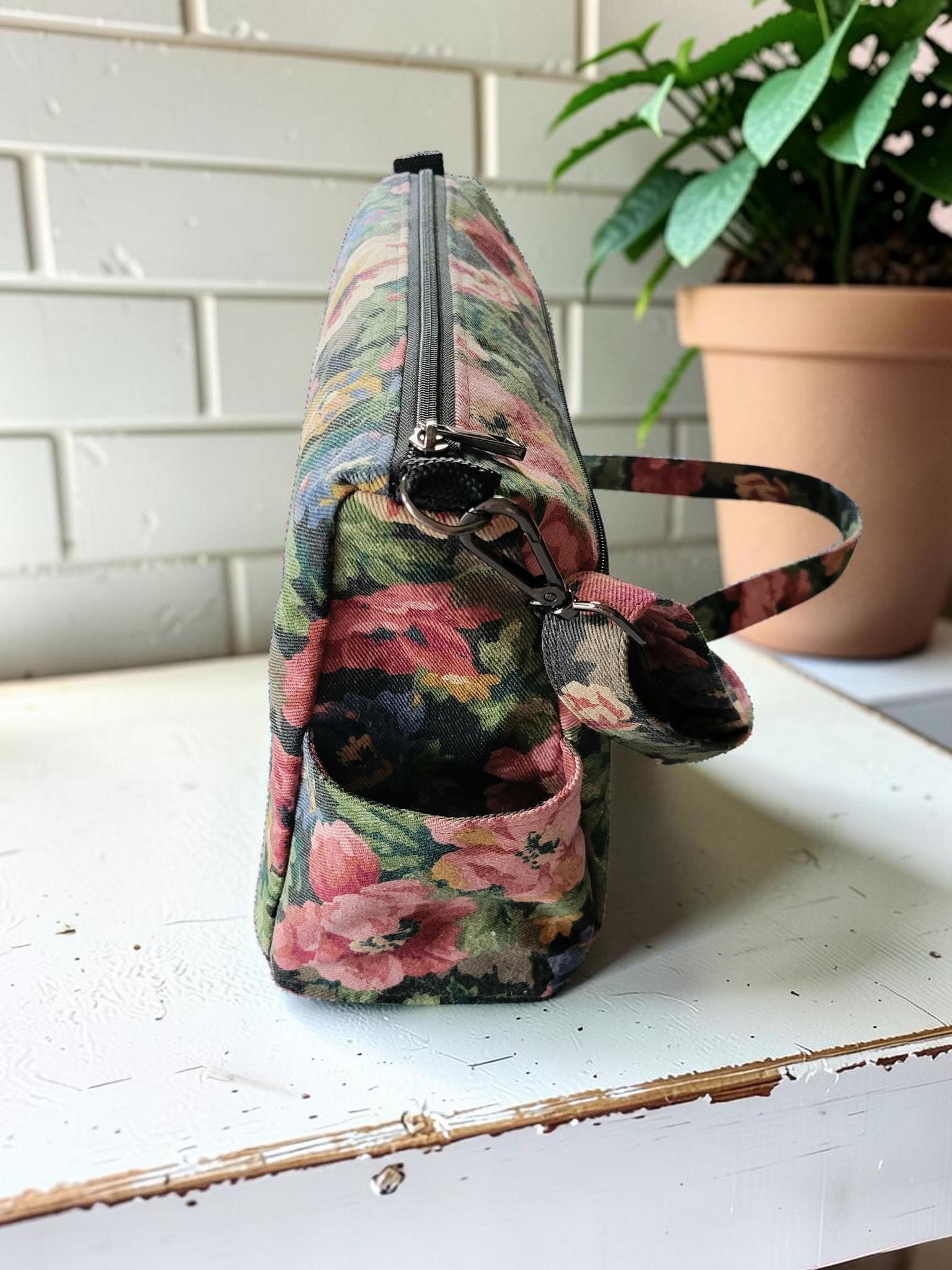 Floral Denim Crossbody Bag, Boho Shoulder Purse, Slouchy, Vintage Inspired, view 11