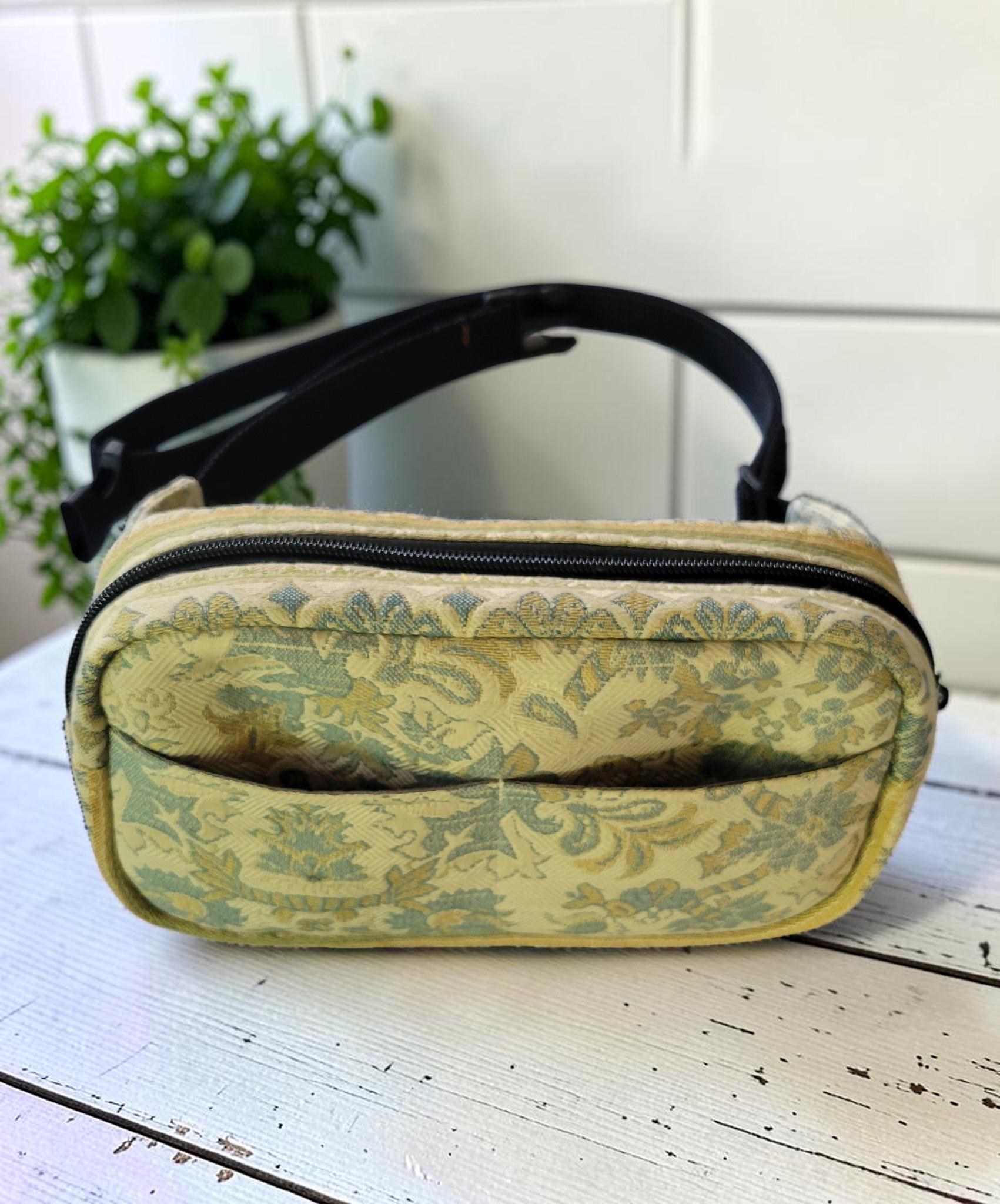 Jacquard Fanny Pack, Woven Belt Bag, Yellow and Blue Bum Bag, view 16