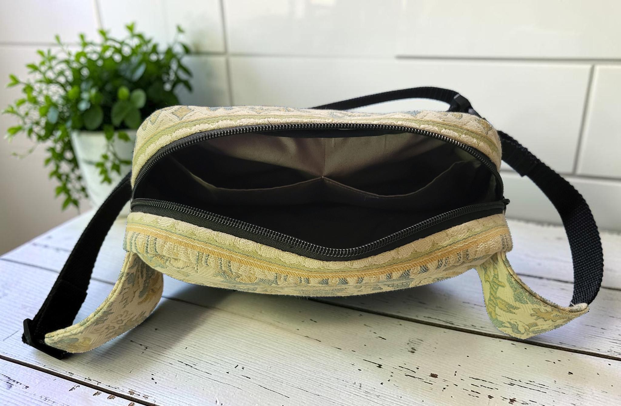 Jacquard Fanny Pack, Woven Belt Bag, Yellow and Blue Bum Bag, view 17