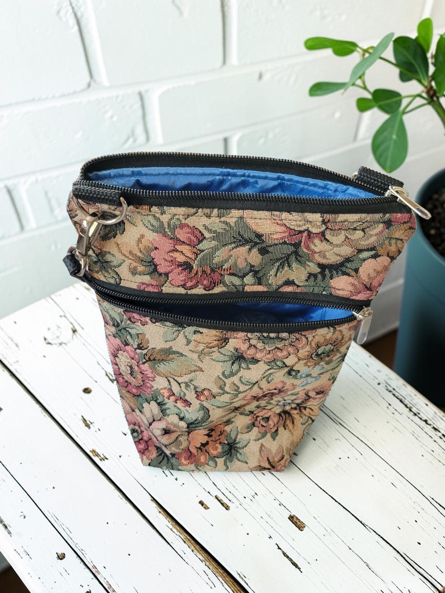 English Garden Tapestry Crossbody Bag, Vintage Upholstery Handbag, Boho Shoulder Bag, view 7