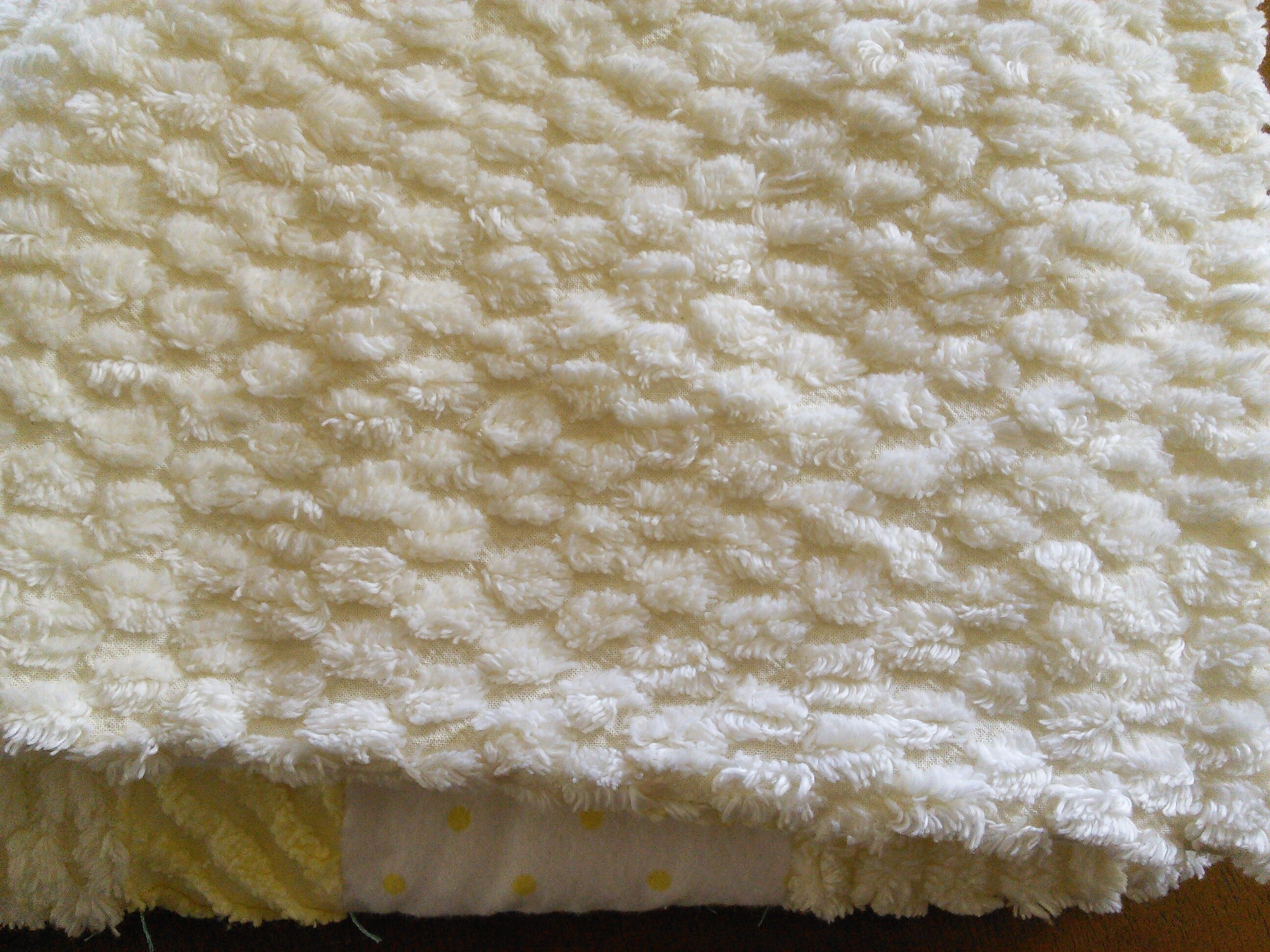 Yellow and White Chenille Baby Quilts, Twins, Two Blankets, view 7