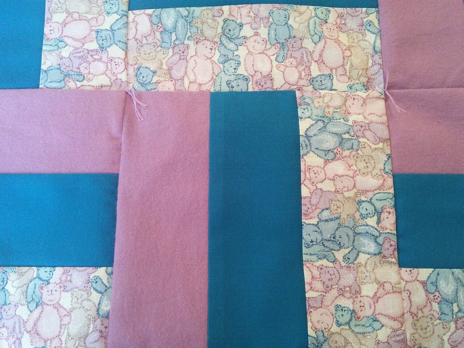 Pink and Turquoise Chevron Toddler Baby Quilt, Baby Blanket, view 3
