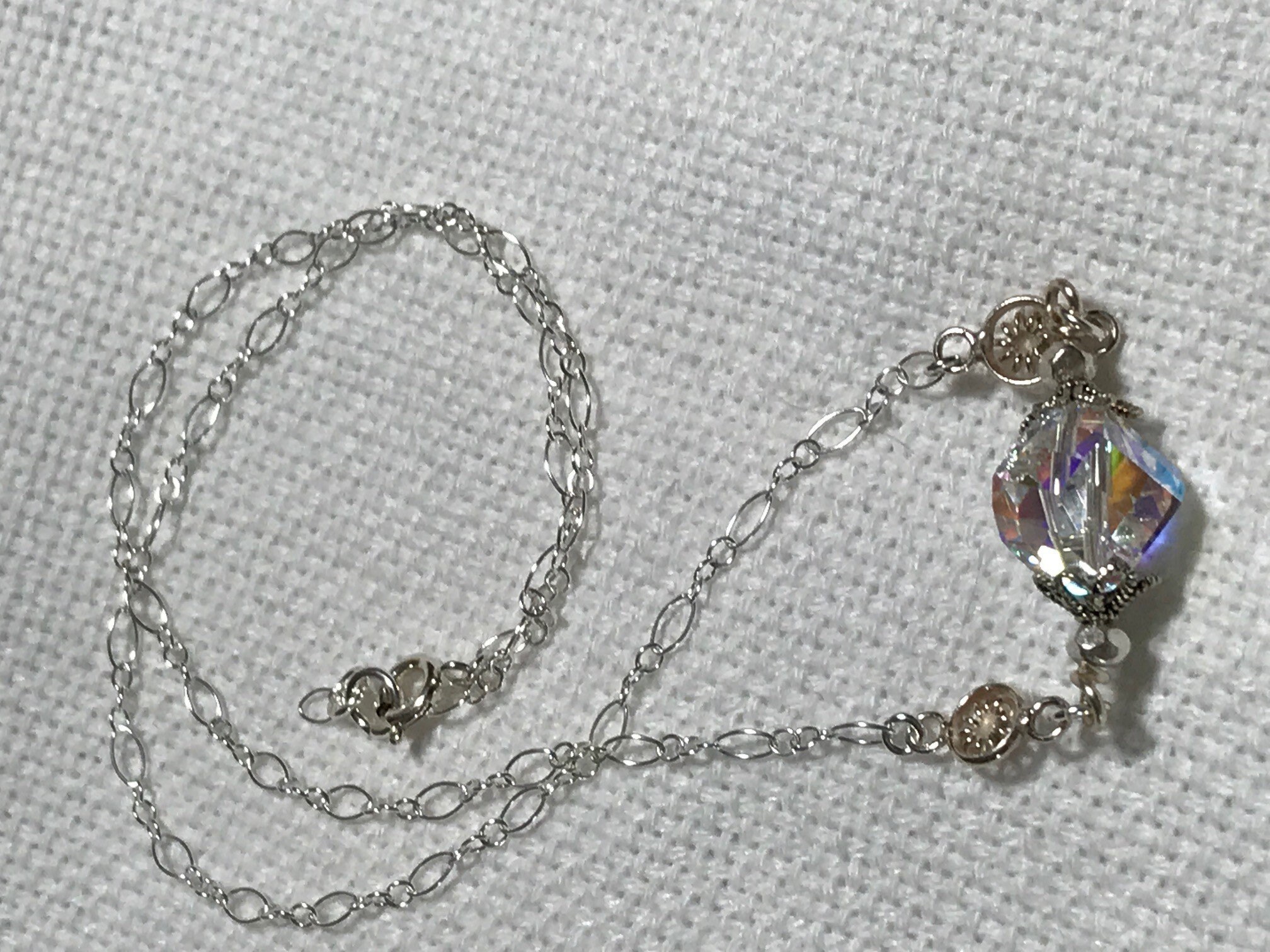 Sparkling Austrian Crystal Drop Necklace, view 2