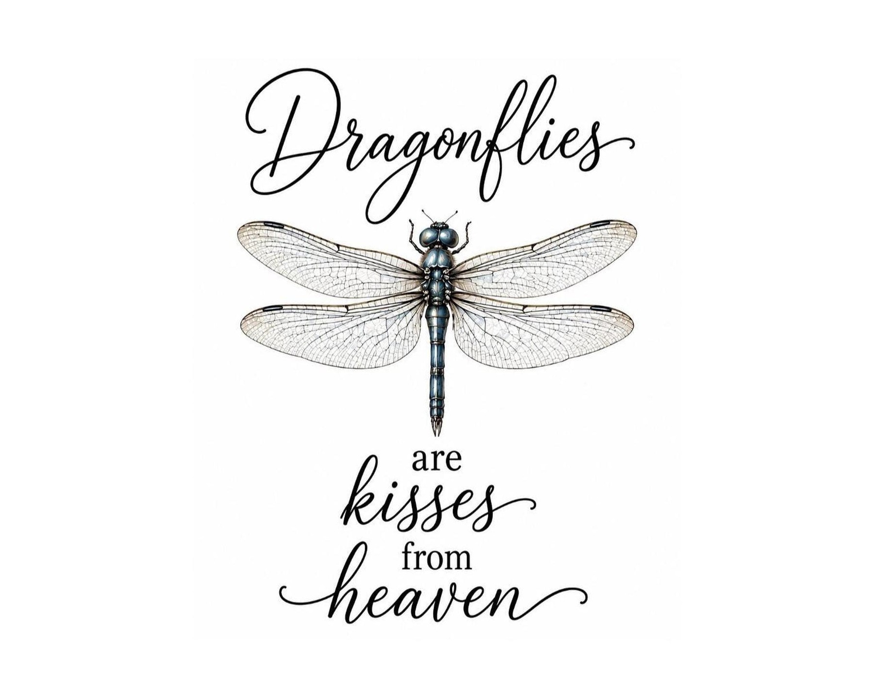Dragonfly Wall Art, Linen Sympathy Quote with Framed Options