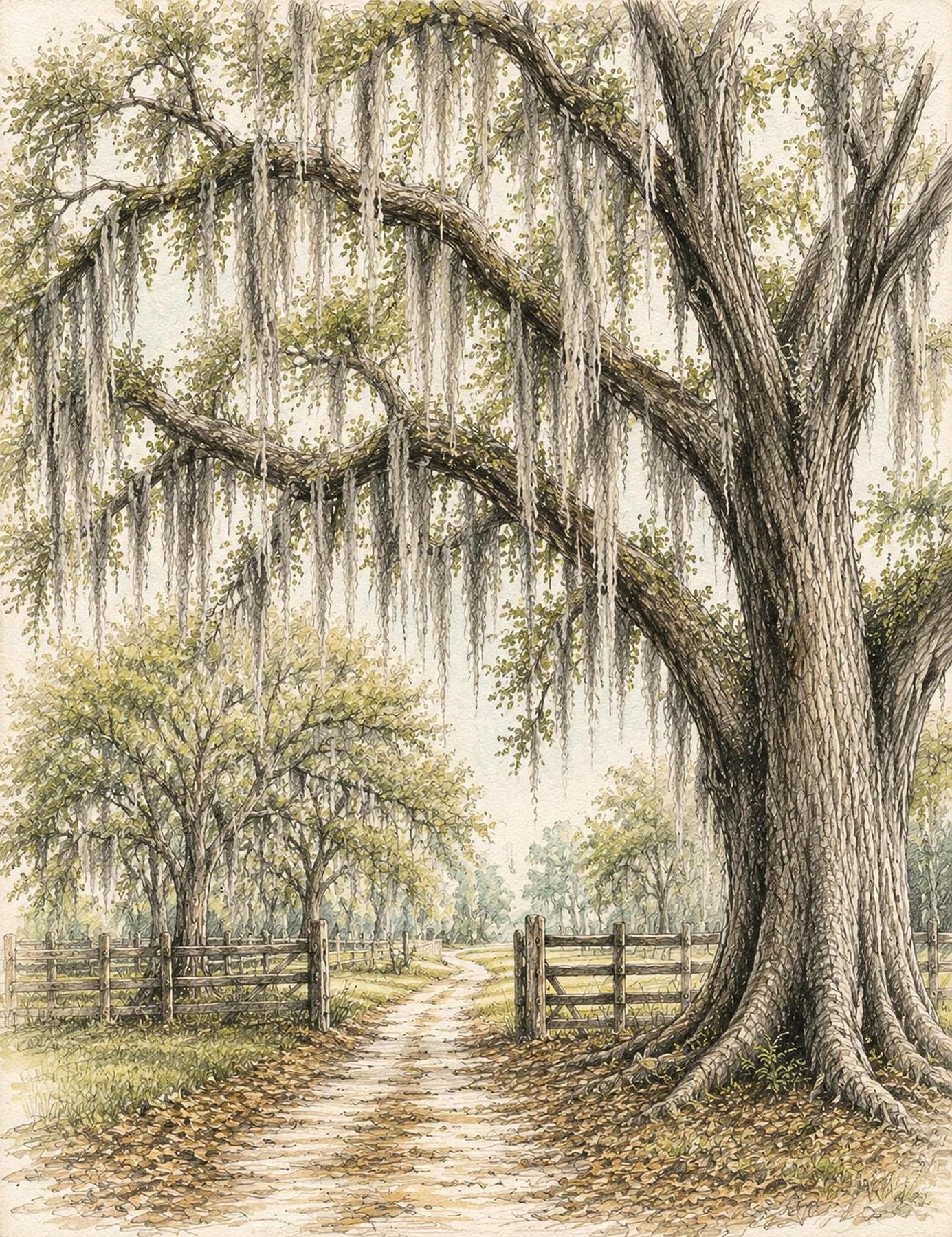 Live oak nature print by Designs By M Wright