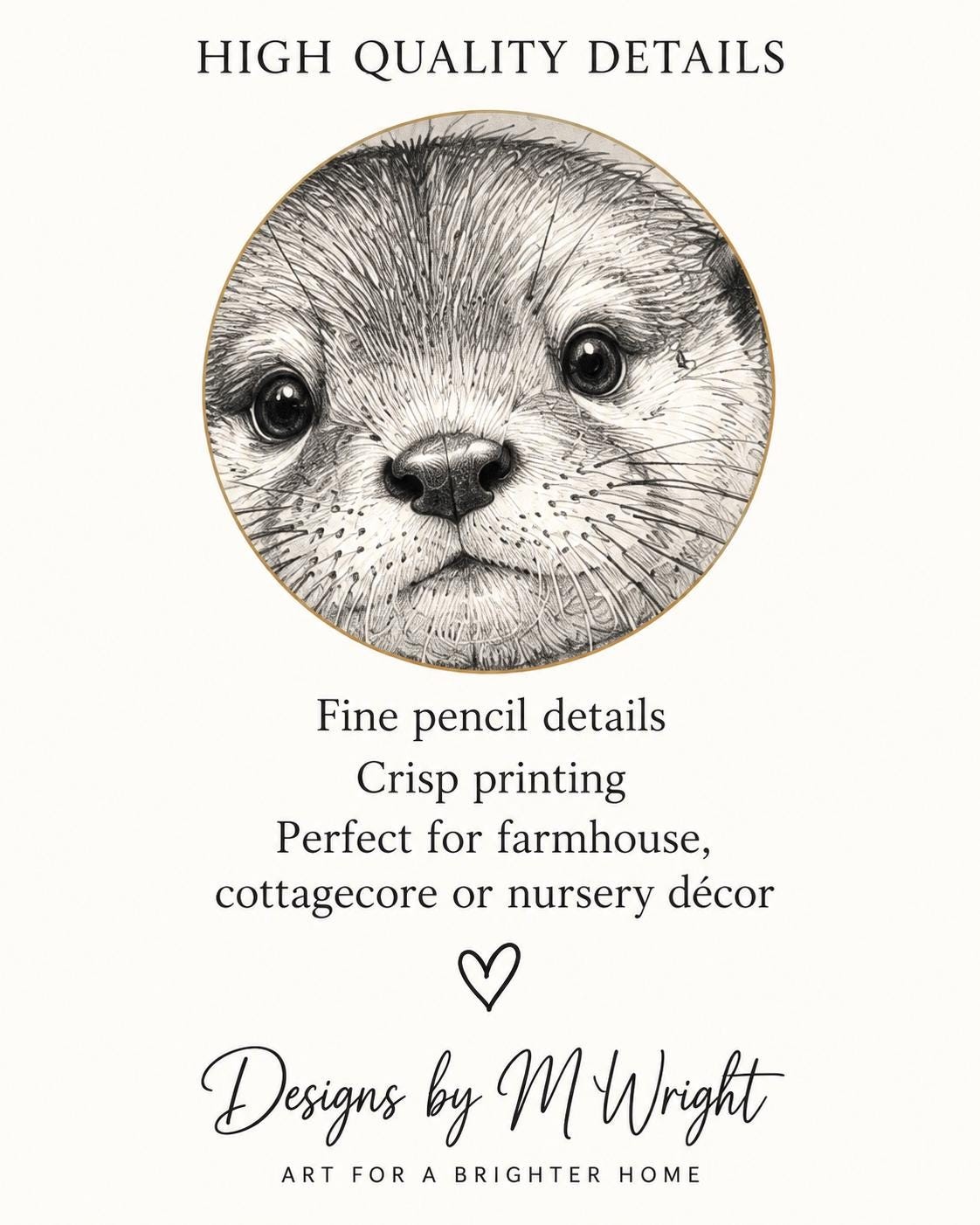 Otter Wall Art Print Cute Woodland Animal Art Otter in Rain Boots Cottagecore Nursery Decor Whimsical Nature Print, detail 4