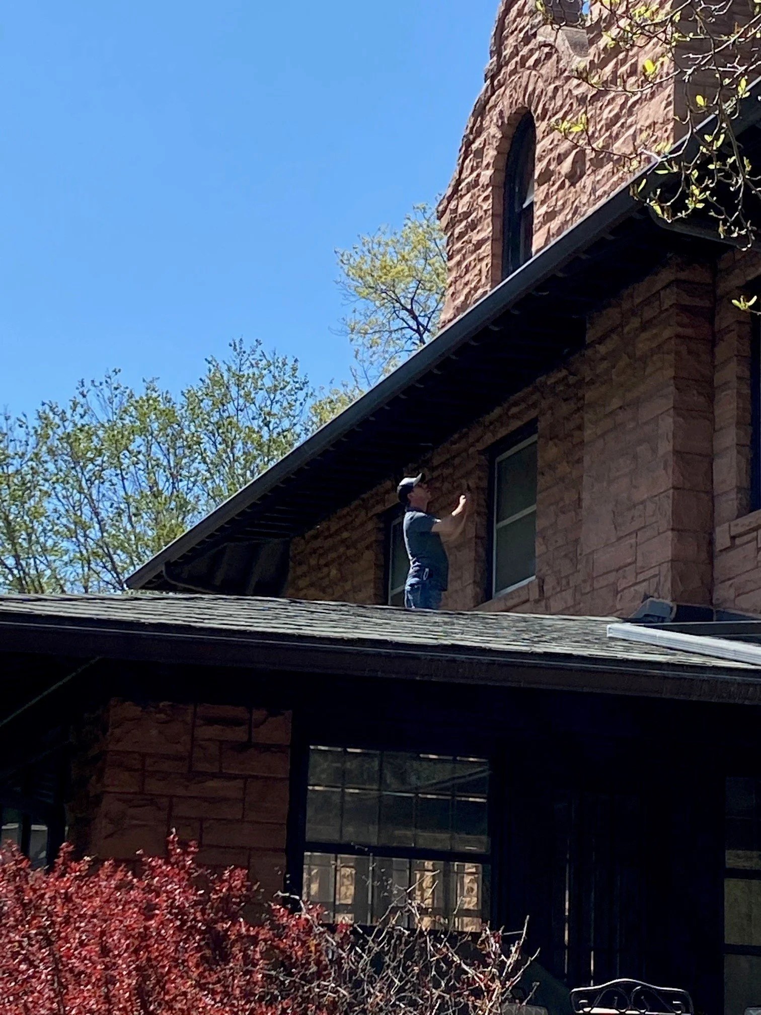 Jeff Ferguson inspecting a home exterior
