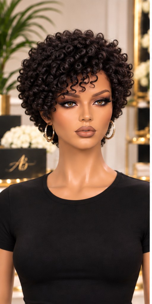 Celine Curly Pixie, front view