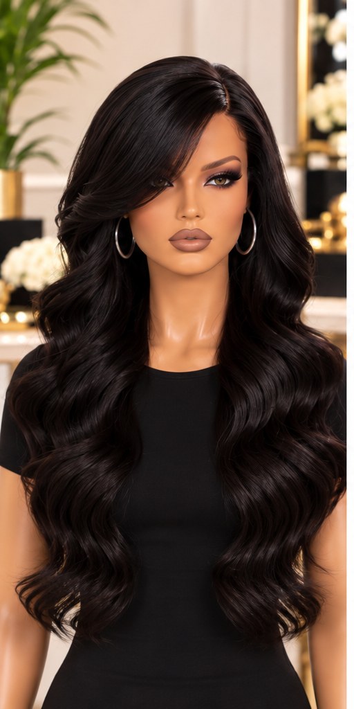 Ebony Side-Sweep Waves, front view