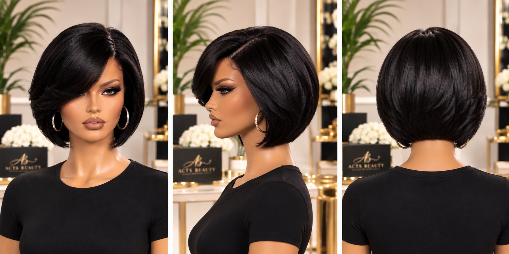 Sloane Side-Bang Bob, front view