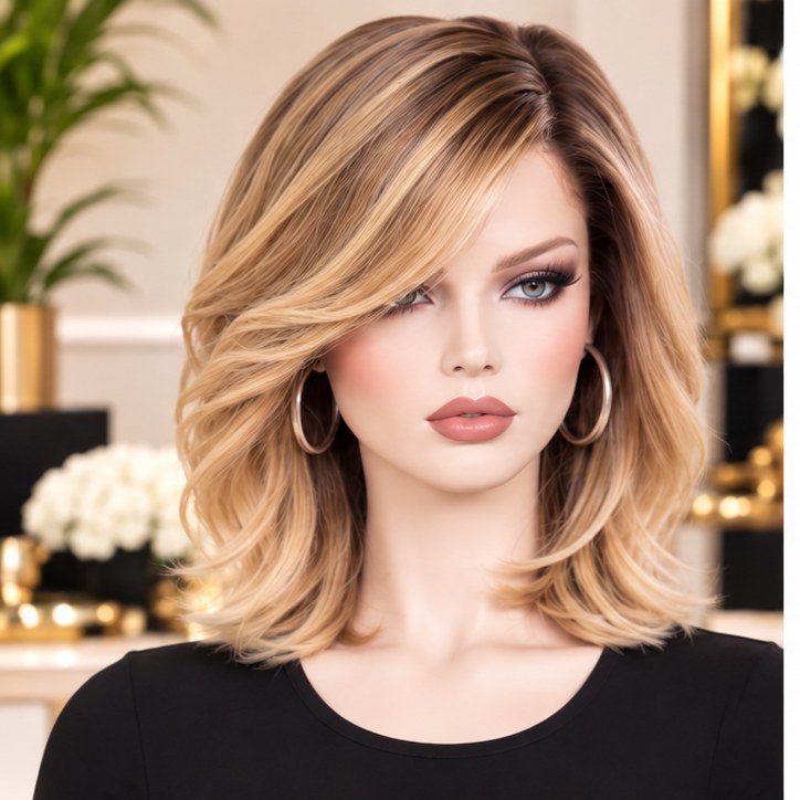 Sofia Blonde Blunt Bob, front view