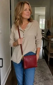 Dooney & Bourke Florentine North South Jamie Crossbody Bag – Red Leather