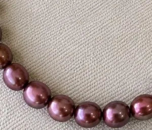 Genuine Plum Baroque Pearl Necklace – Sterling Silver Clasp