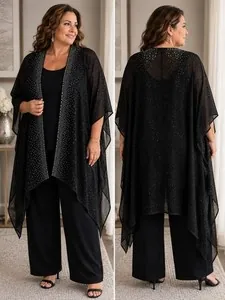 Jessica McClintock sheer rhinestone kimono Size L