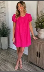 Ro Pink Eyelet Silk Blend Dress – Size 6 – NWT