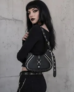 Urban Outfitters black studded Y2K shoulder bag