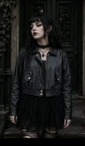 Wild Fable Cropped Faux Leather Moto Jacket – Black | XS | Goth Grunge Y2K