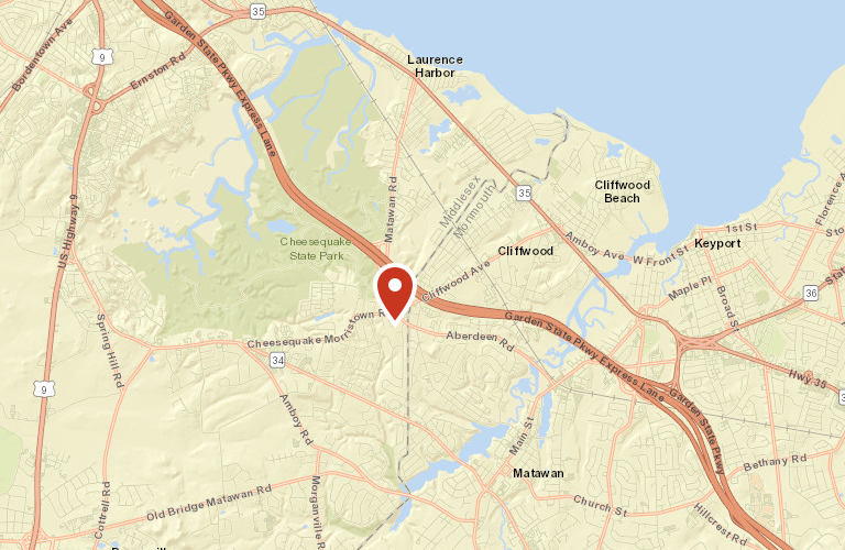Map showing StateWide Sewer & Drain near Matawan, New Jersey