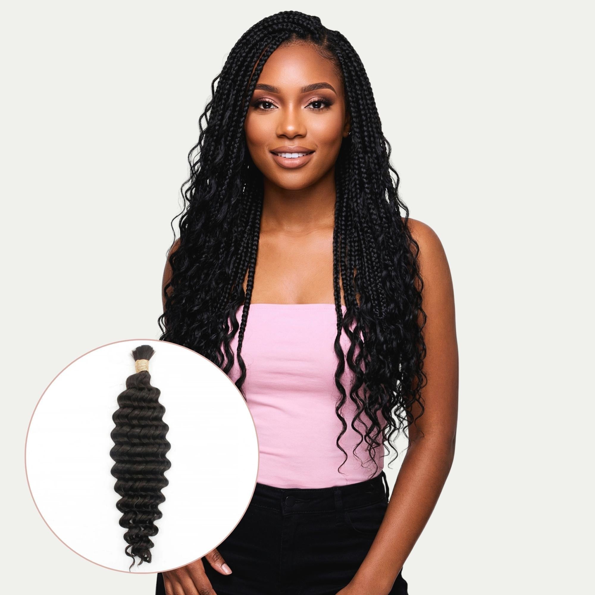 Deep wave bulk human braiding hair