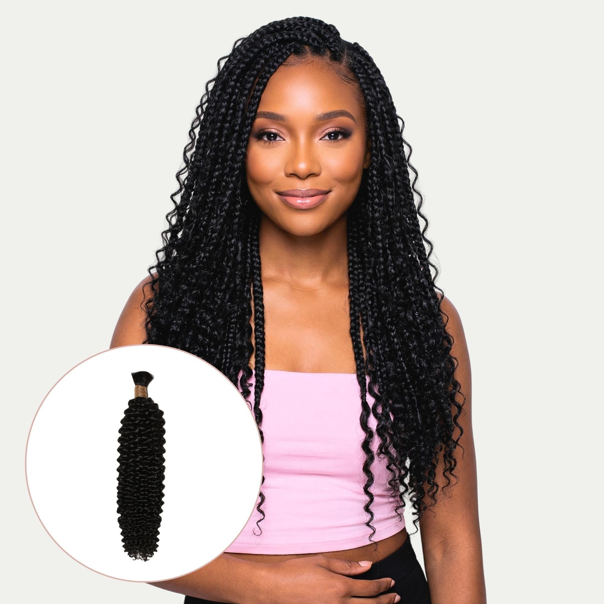 Kinky curly bulk human braiding hair