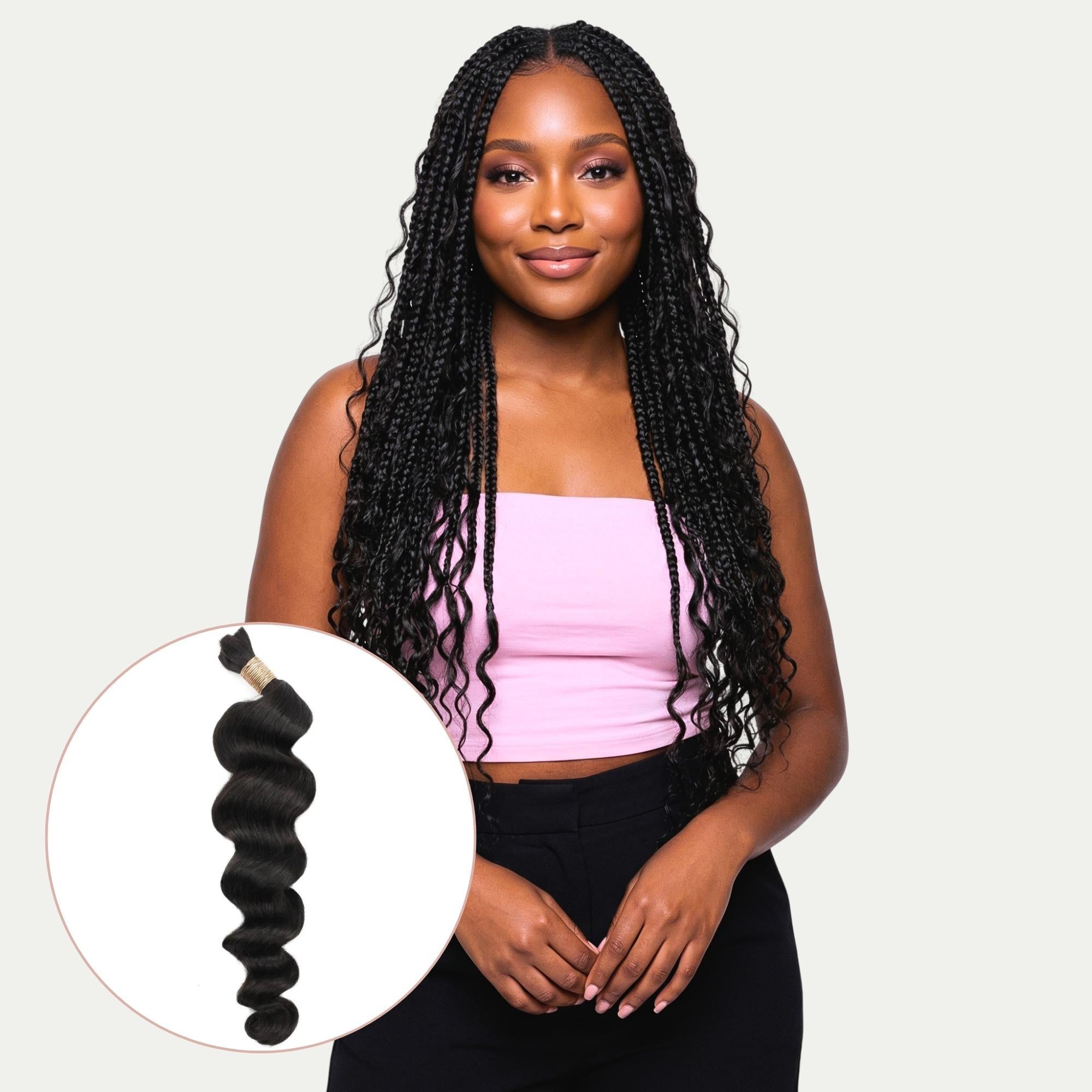 Loose wave bulk human braiding hair