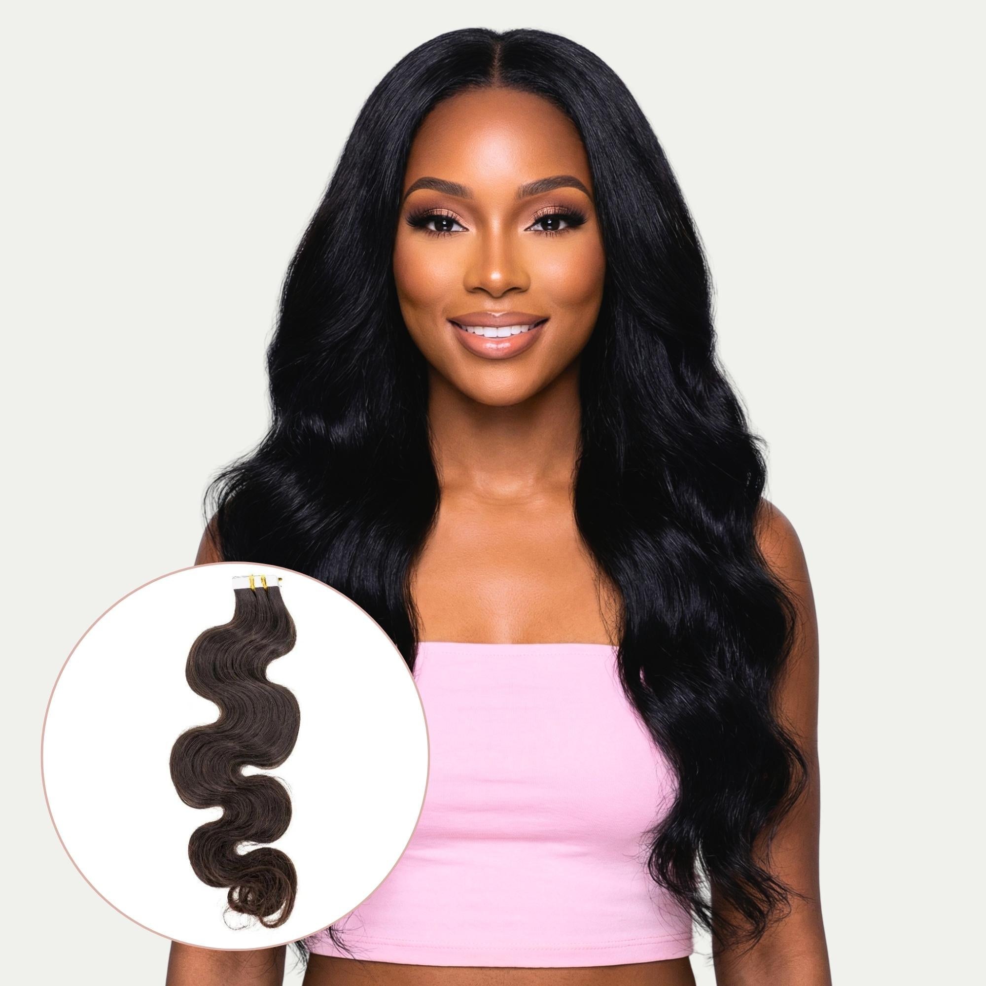 Raw body wave 100% human hair tape-in extensions