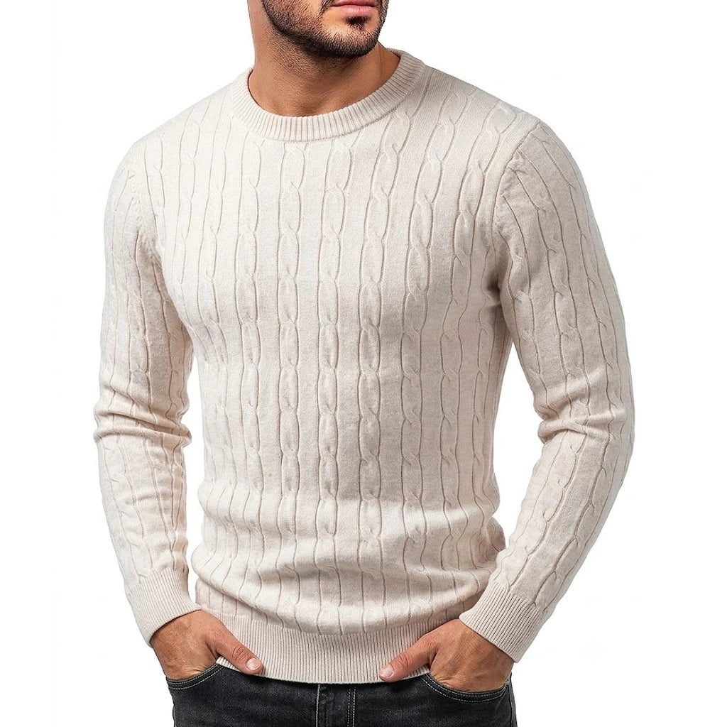A layered menswear look with a knitted cardigan