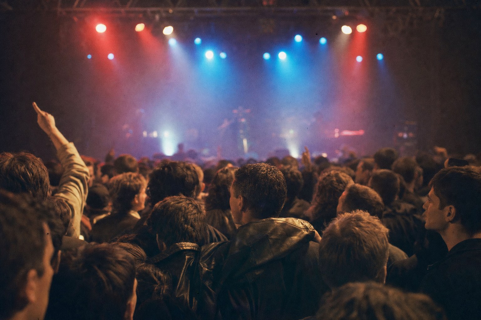 A crowd gathered for a live rock show