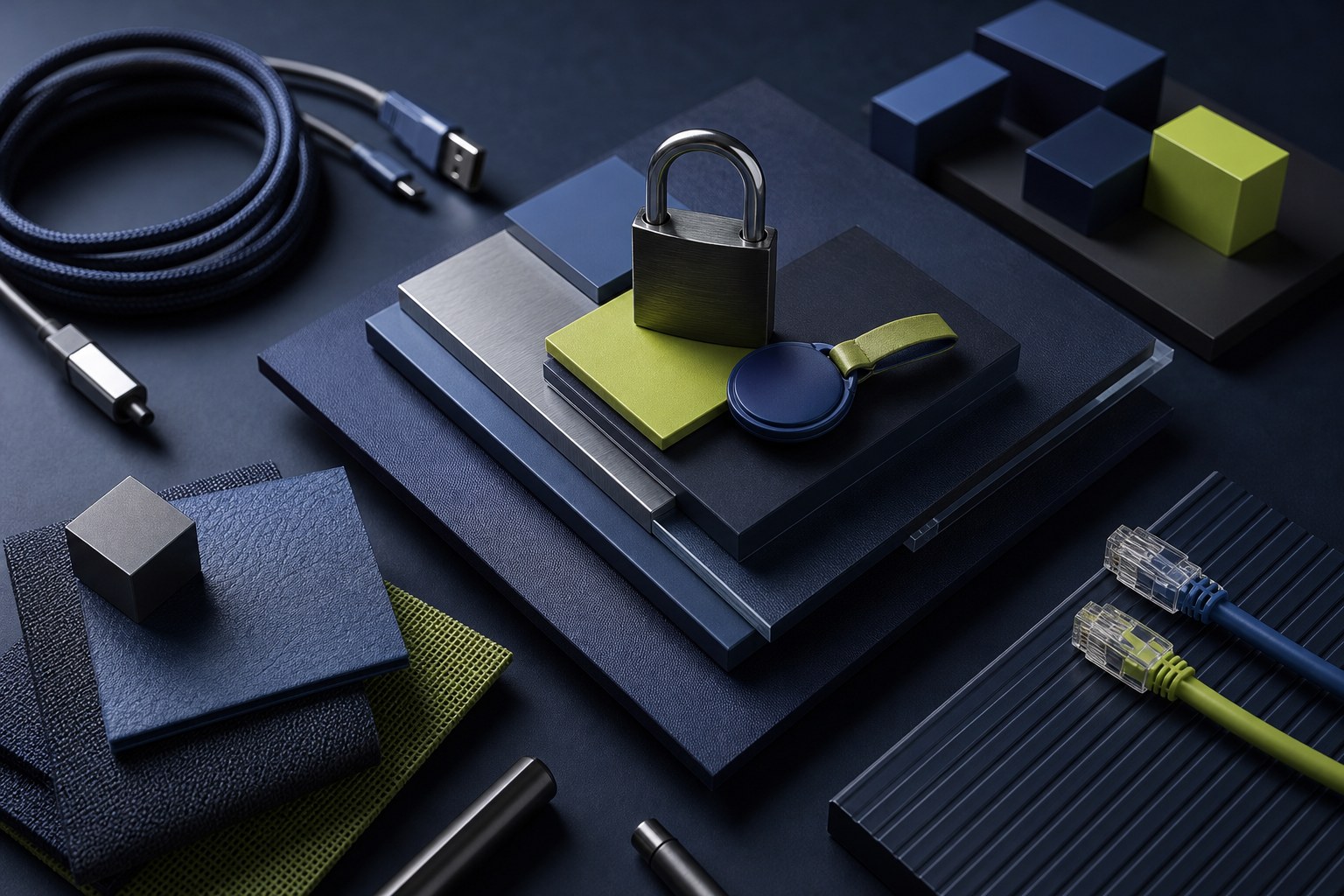 Security and supplier risk review represented by a lock, access token, and connected technology components