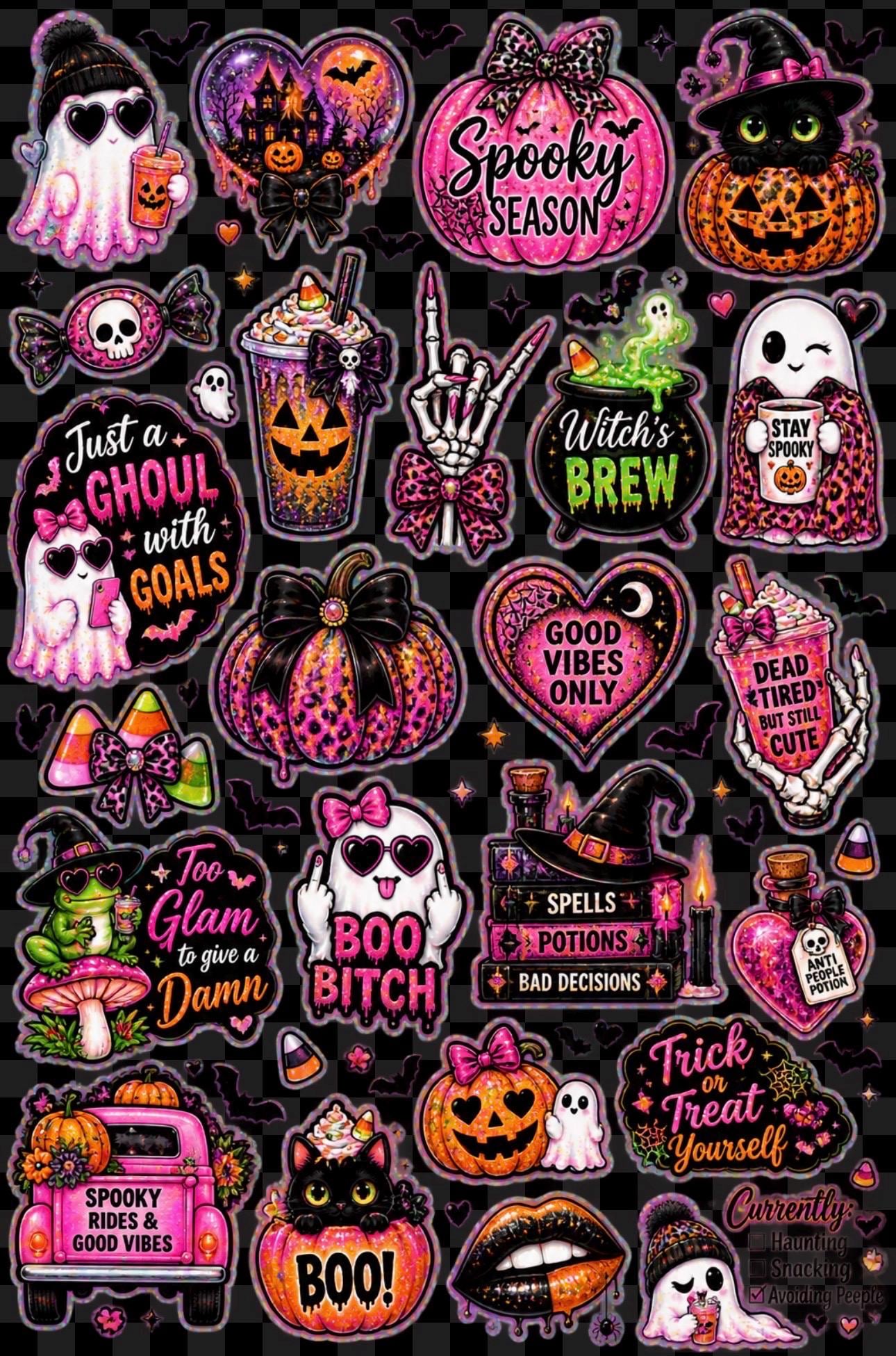 Halloween Shimmer Shack Style Sticker Sheet