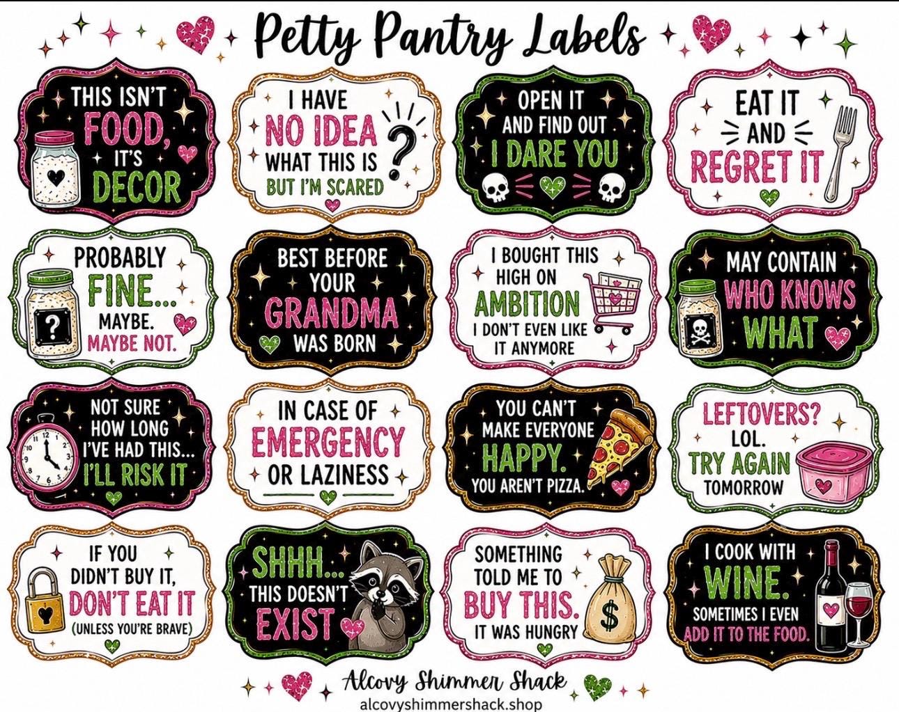 Petty Pantry labels 5 sheet set detail 2
