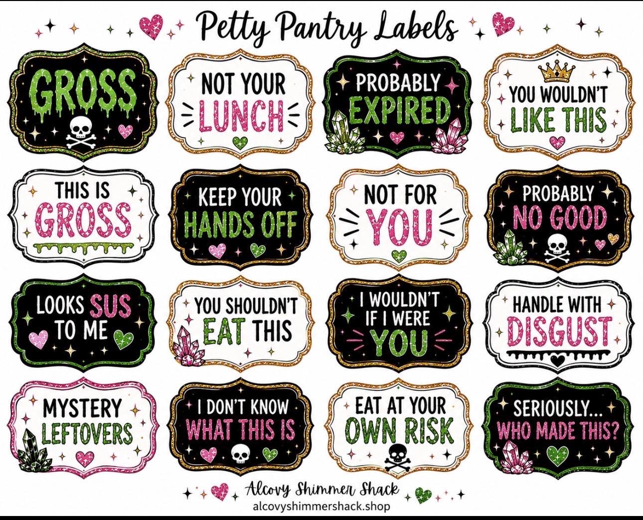 Petty Pantry labels 5 sheet set detail 4