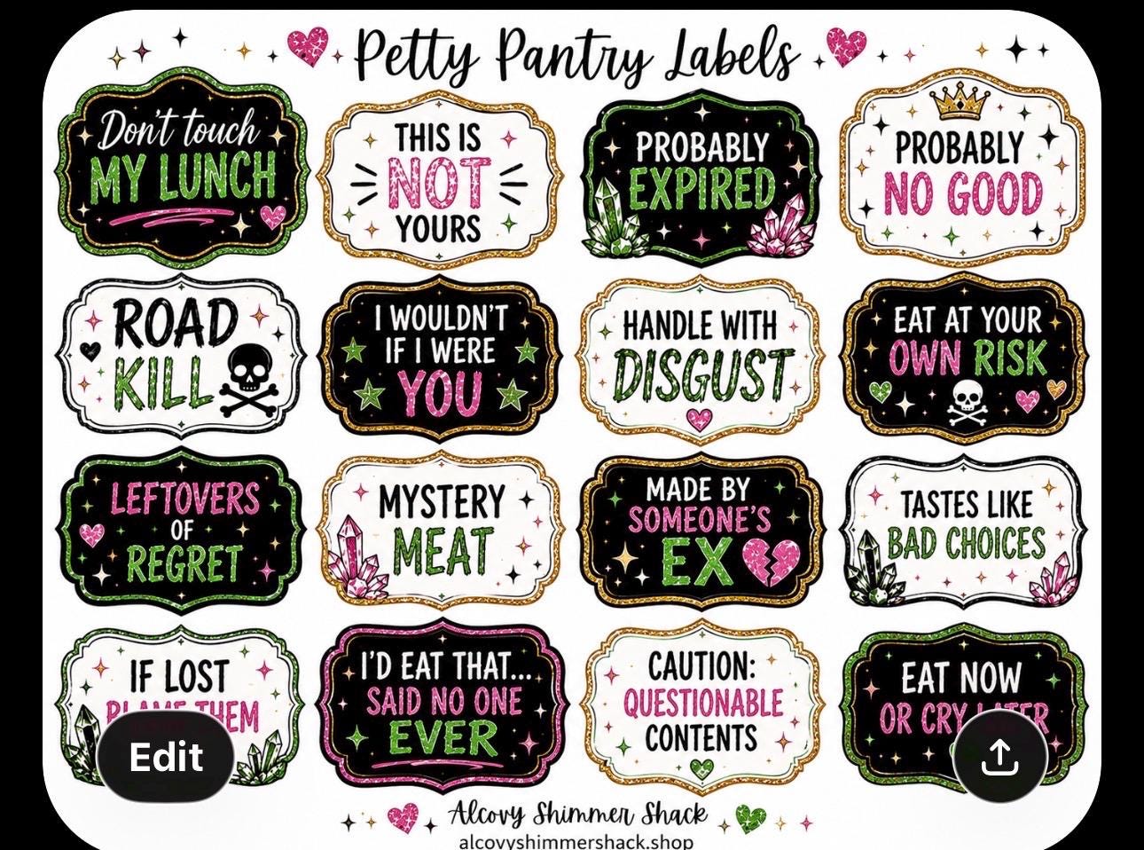 Petty Pantry labels 5 sheet set detail 5
