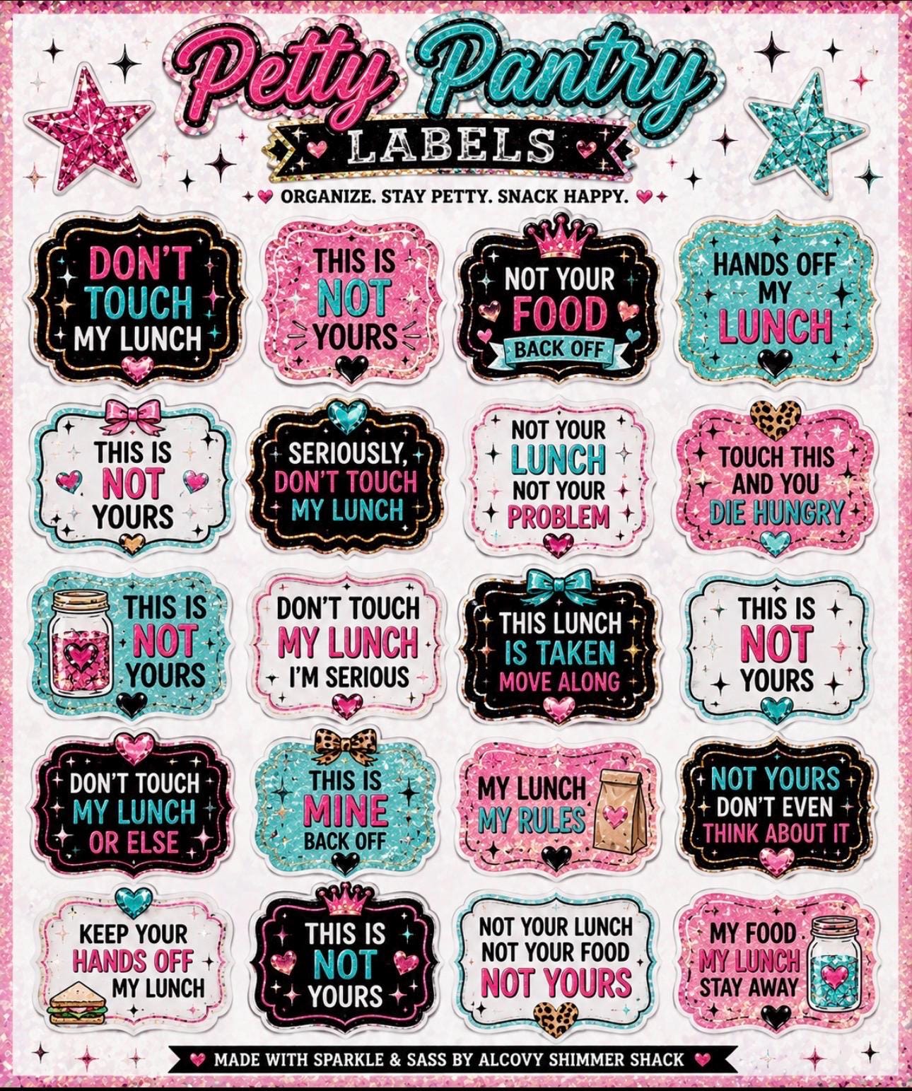 Petty Pantry Labels set of 3 sheets