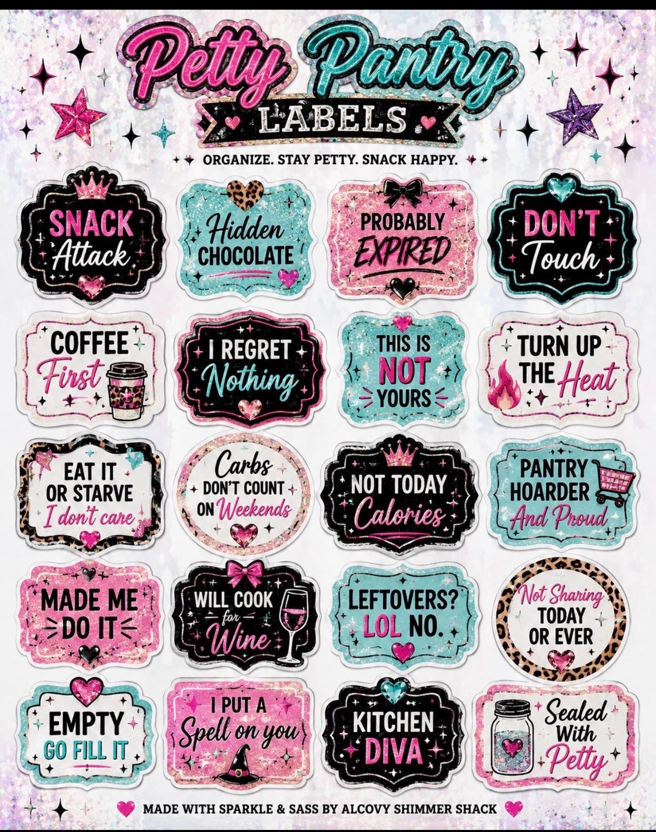 Petty Pantry Labels set of 3 sheets detail 2
