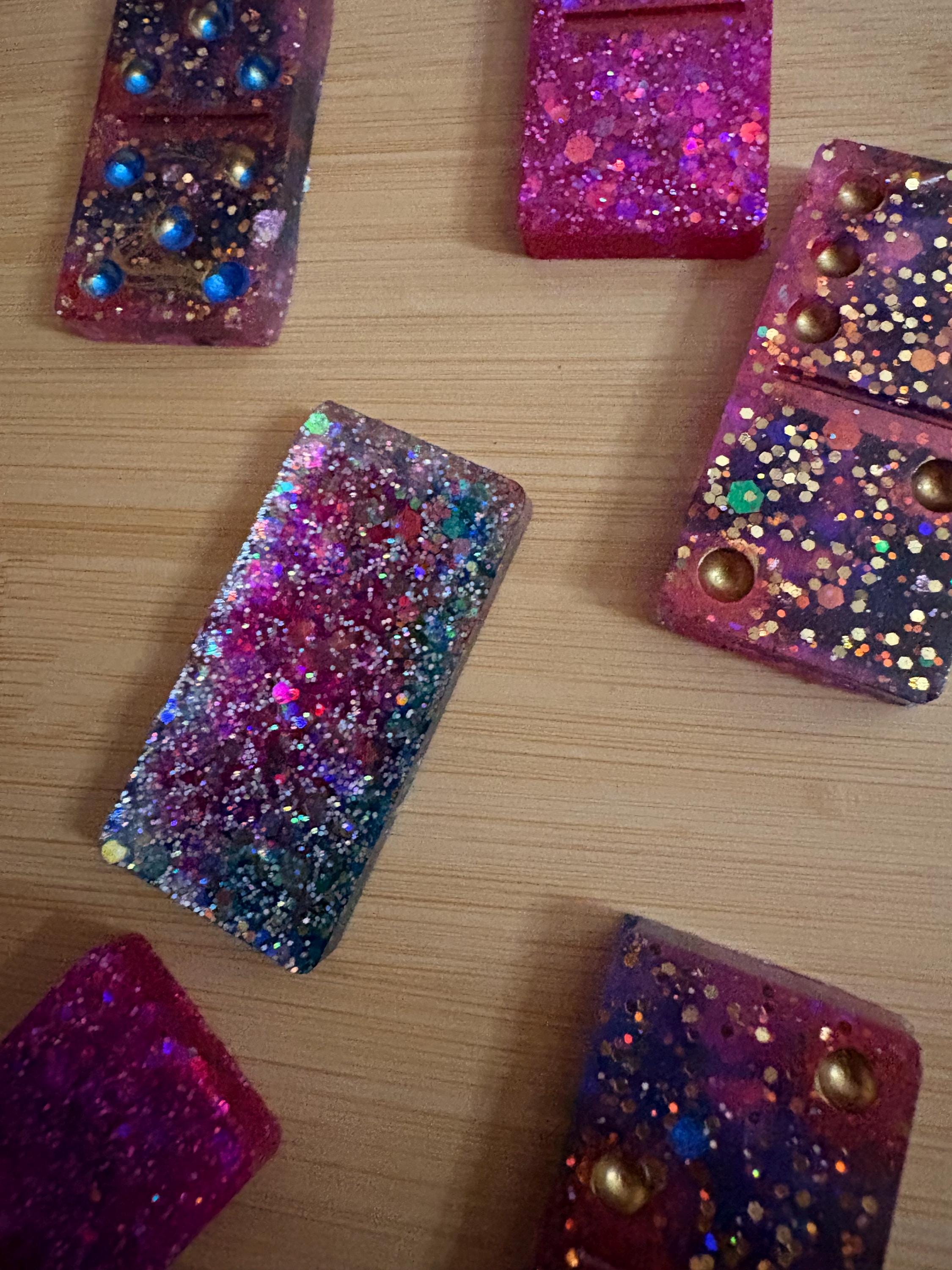 Disco Stardust Handcrafted Domino set with Holder detail 3