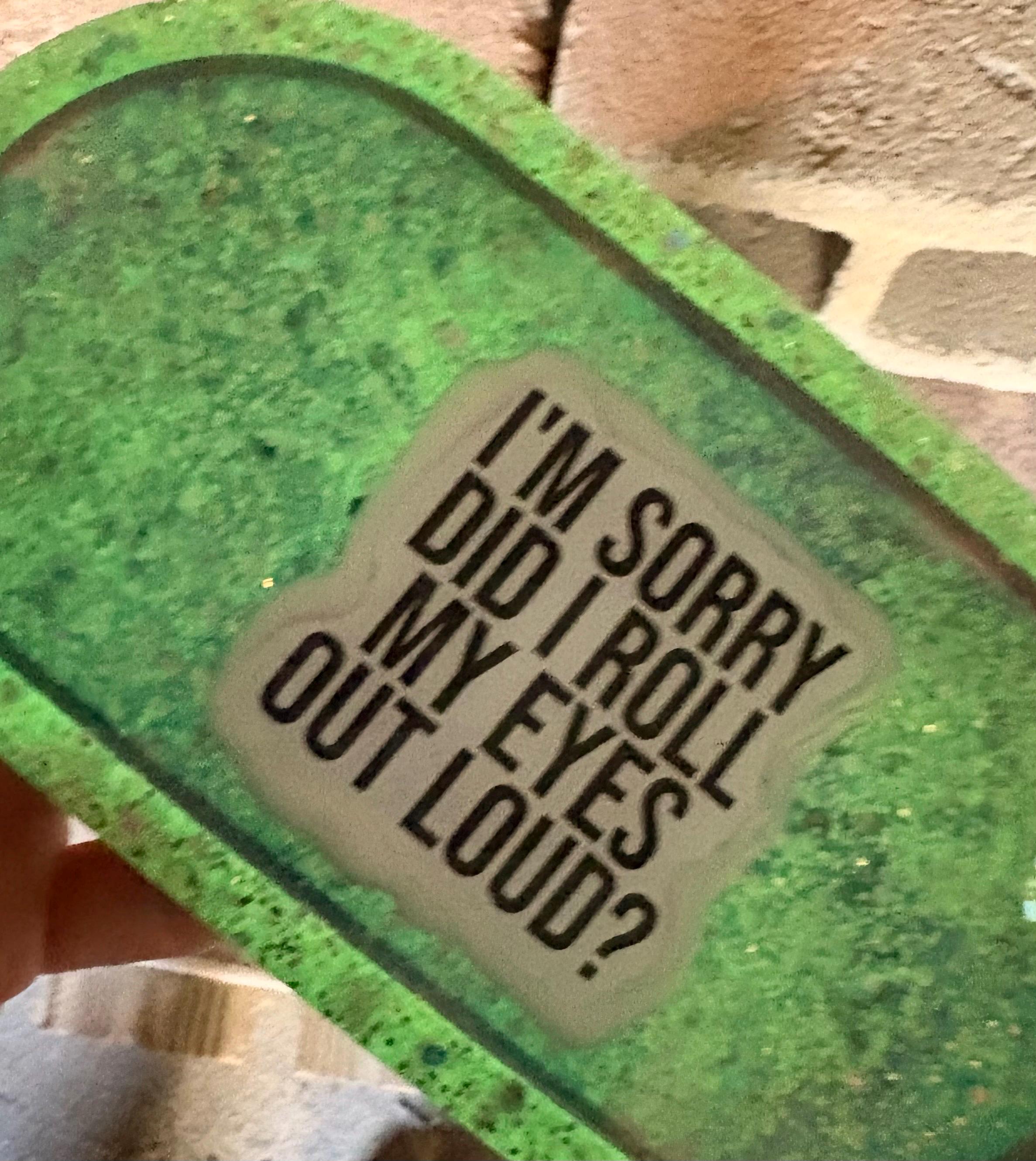 Glitter Resin Catch-All Tray | Sarcastic Office Desk Decor, Jewelry Dish detail 2