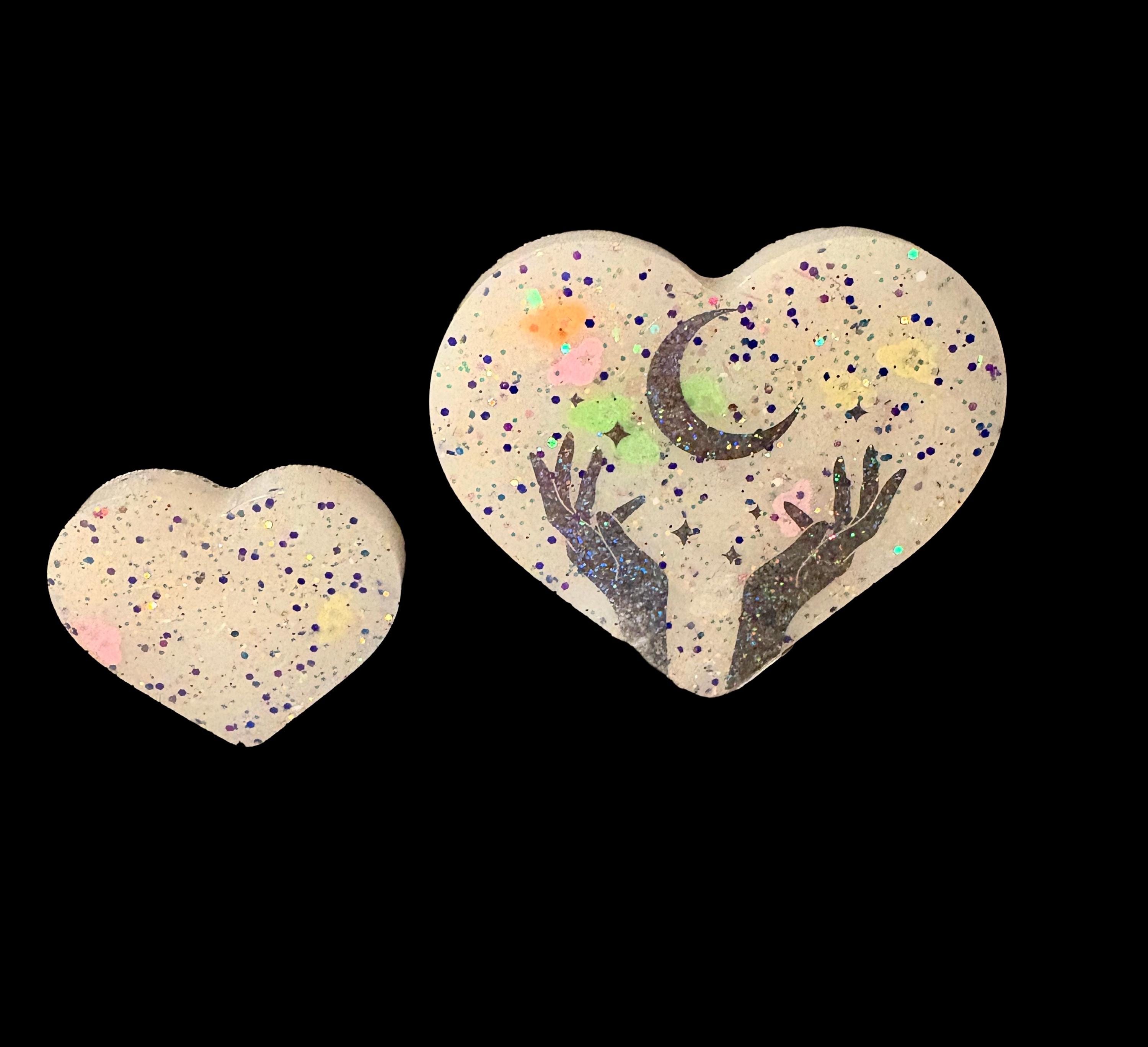 Glittery Handmade Resin Magnet Set of Two