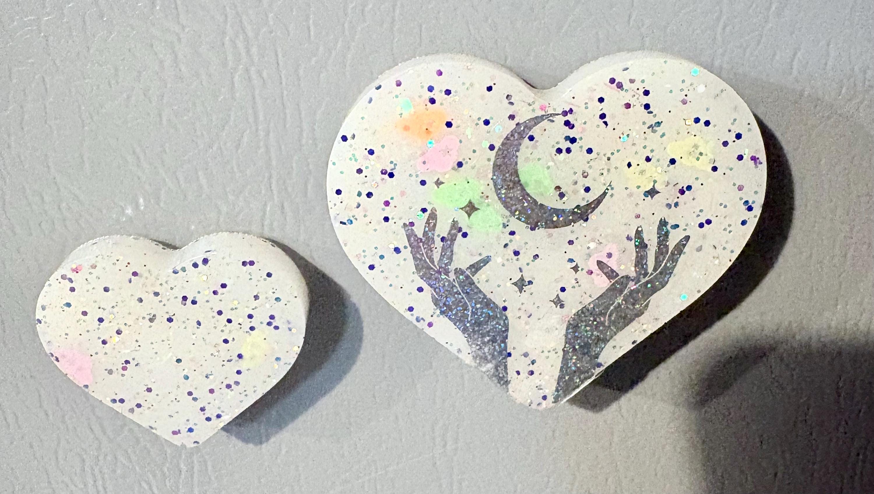 Glittery Handmade Resin Magnet Set of Two detail 2