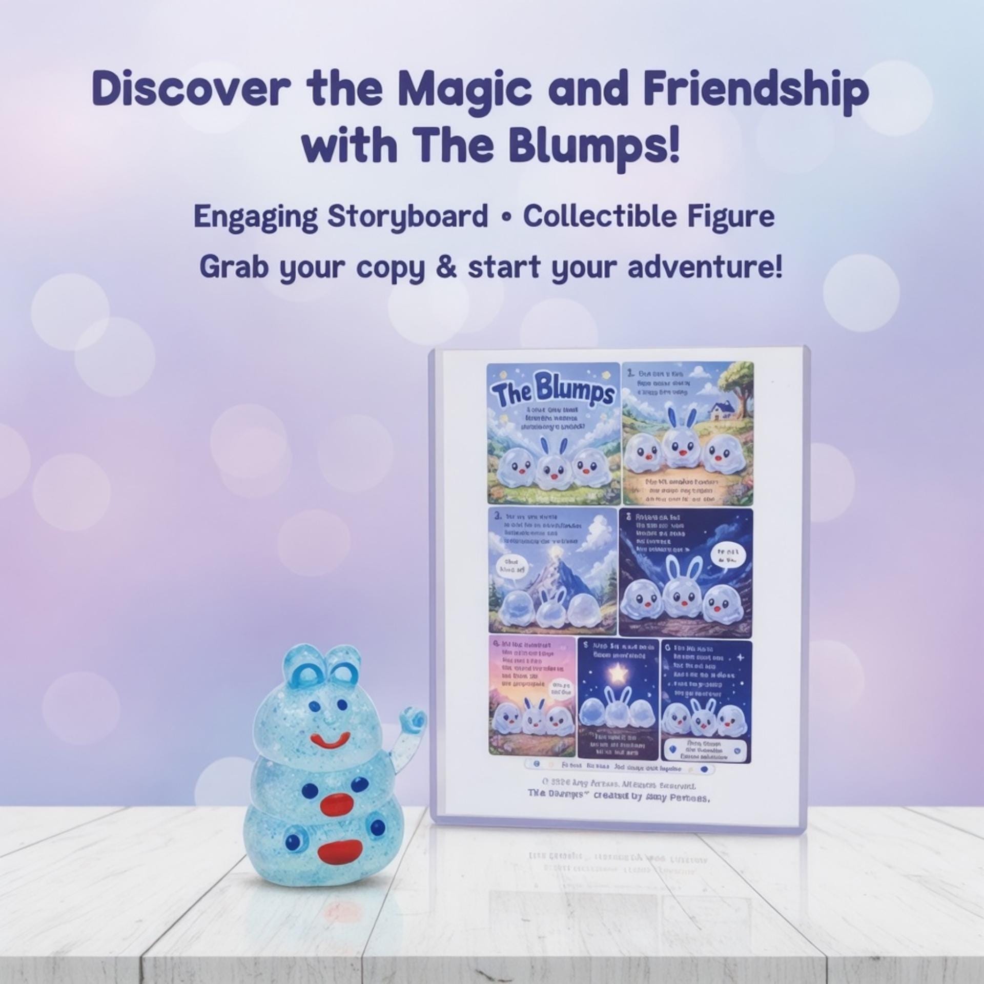The Blumps™ Friendship Adventure Gift Set – Handmade Figure & Story Display detail 2