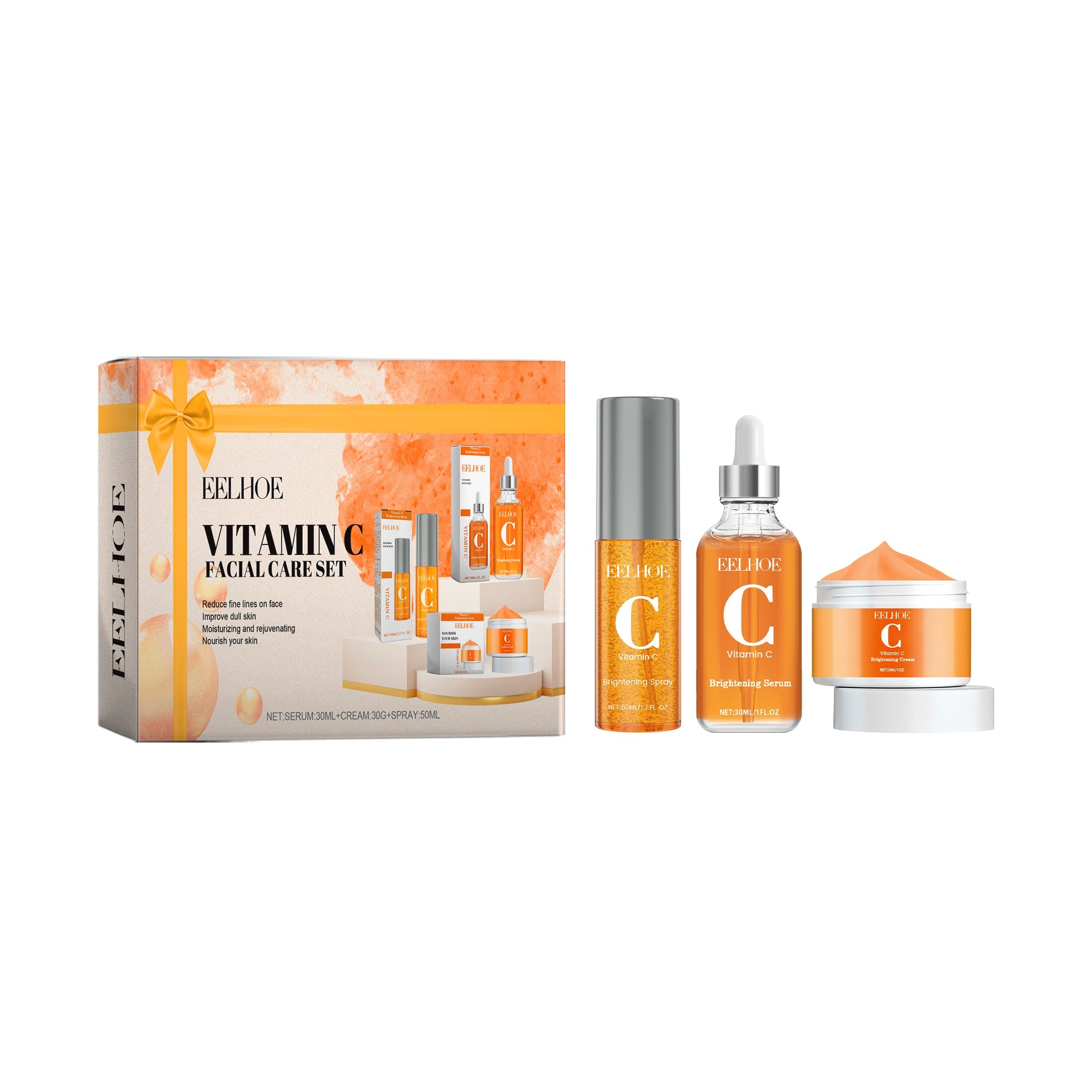 Vitamin C Facial Skin Care Set, Facial Moisturizing Moisturizing Rejuvenating Skin And Pore Fine Set