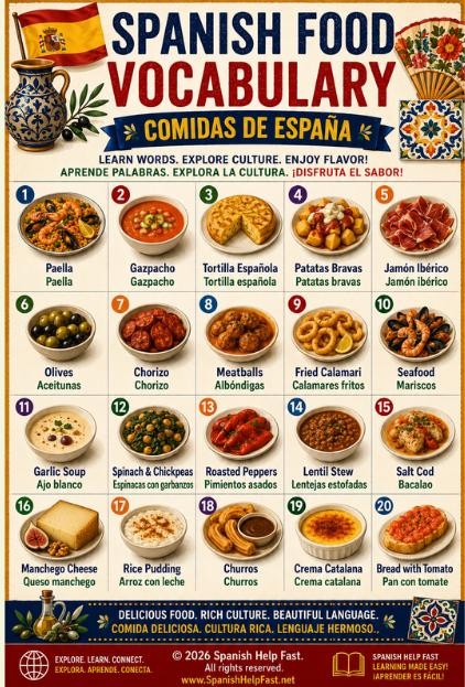 Spanish Food Vocabulary Posters, Mexican Latin American and Global Food Culture Bundle, Spanish Teacher Classroom PDF Download preview 3
