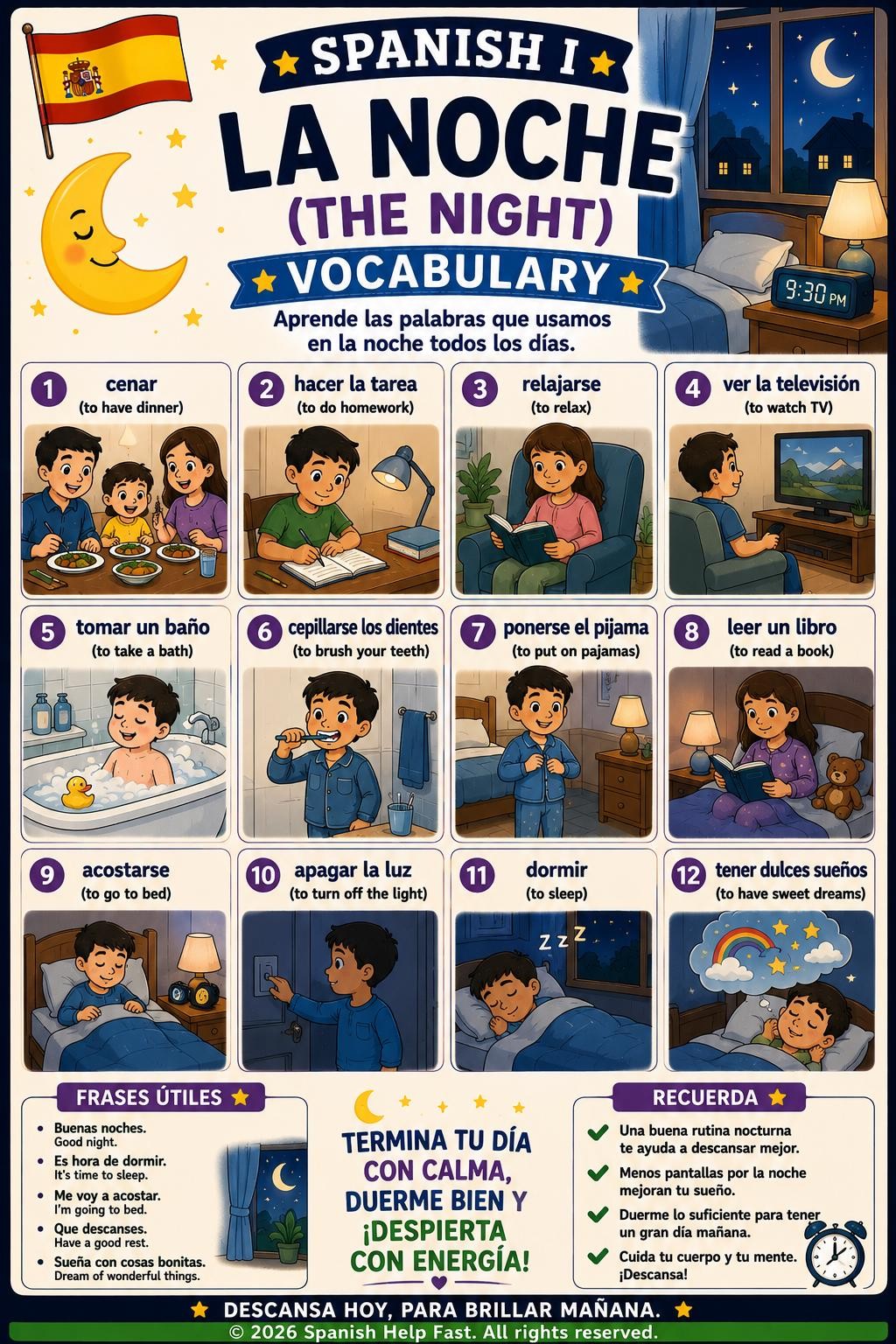 Spanish Everyday Life Bundle | Morning Afternoon Evening Sequences & Frequency preview 4