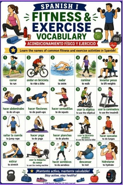 Spanish I Sports and Recreation Vocabulary Bundle Activities Hobbies Equipment Outdoor Adventure and Fitness preview 6